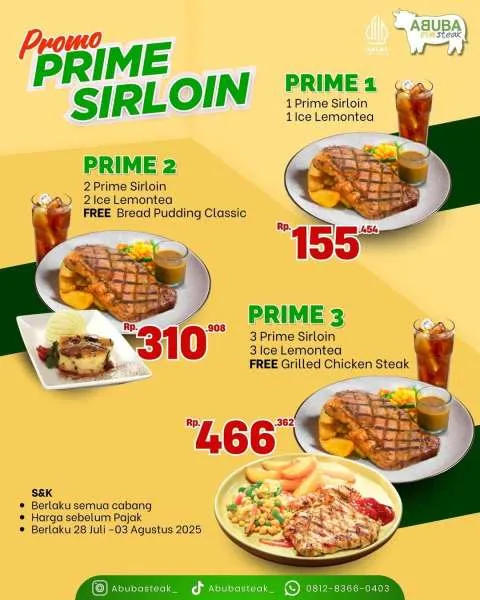 Promo Abuba Steak Prime Sirloin 28 Juli-3 Agustus