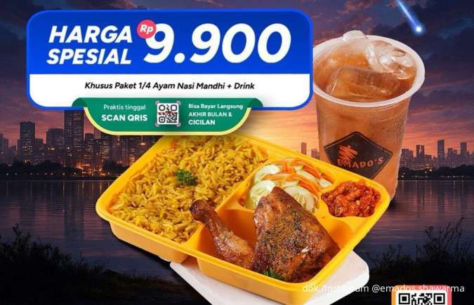 Hari Terakhir Promo Emado's KA99ET Bank Saqu, Paket Nasi Mandhi Cuma Rp 9.900