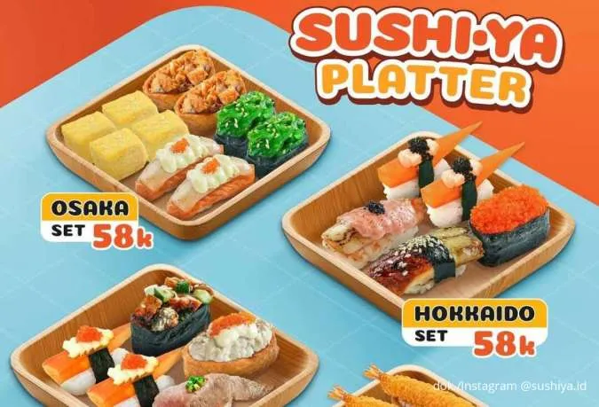 Promo SushiYa Platter Hemat Via Online, 4 Pilihan Set Favorit Harga Spesial