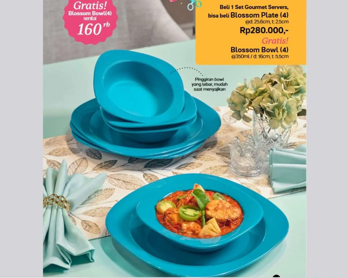 Ringkasan Katalog Promo Tupperware Maret 2023, Ada Gratis Soup Bowl & Blossom Bowl
