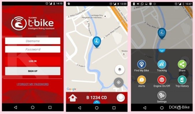 T-Bike, aplikasi cerdas pemantau sepeda motor