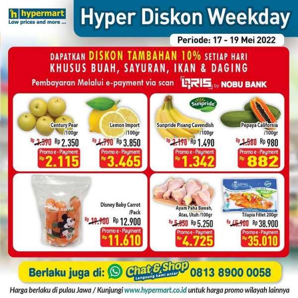 Promo Hypermart Hyper Diskon Weekday Mulai 17-19 Mei 2022