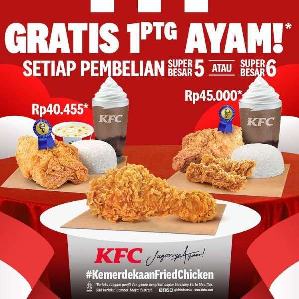 Promo KFC Spesial Bulan Kemerdekaan di Agustus 2022