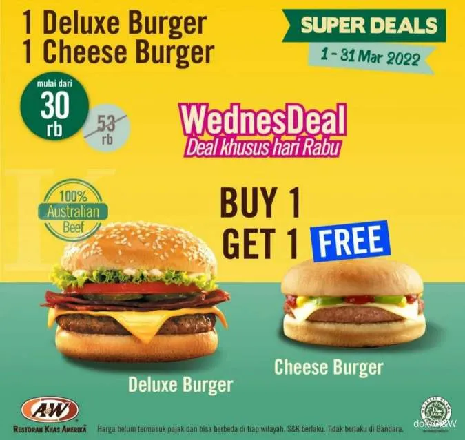 Promo A&W Khusus Rabu selama bulan Maret 2022