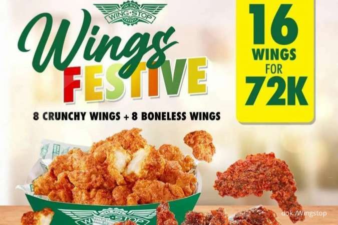 Promo Wingstop 11 Januari 2022, Wings Festive Beli 16 Wings Rp 72.000