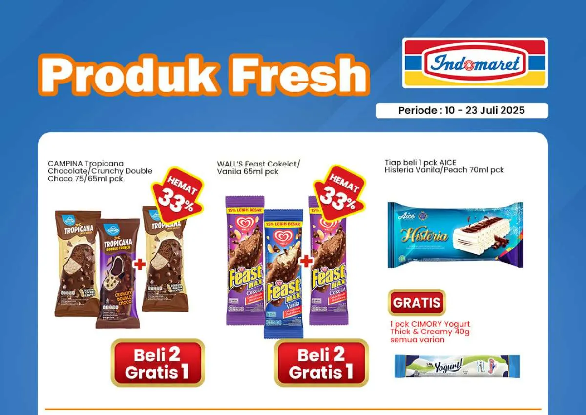 Promo Es Krim di Indomaret Berakhir Hari Ini 23 Juli 2025, Diskon 35% di Superindo
