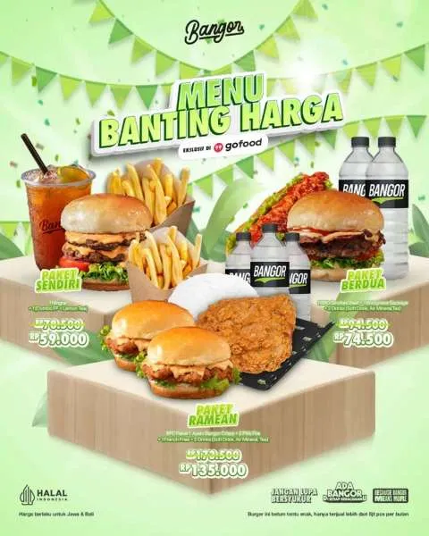 Promo Burger Bangor Menu Banting Harga Agustus