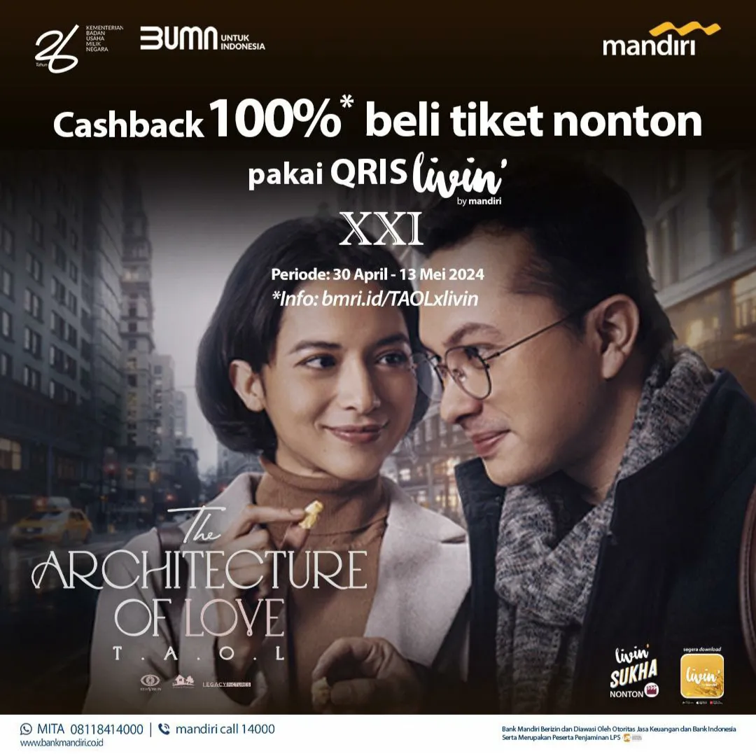 Promo Cashback 100% fil The Architecture of Love