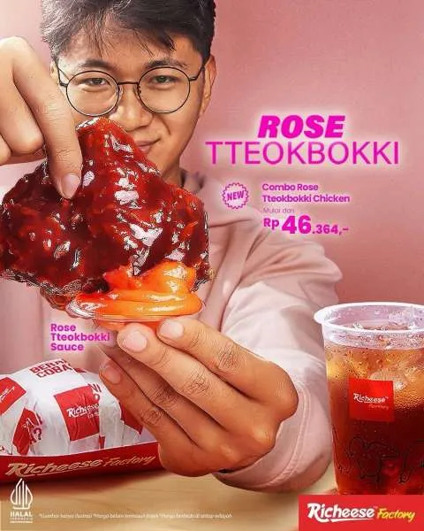 Promo Richeese Factory Combo Rose Tteobokki Chicken