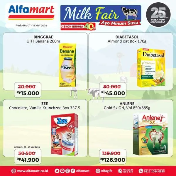 Promo Alfamart Milk Fair Diskon s/d 40% Periode 1-15 Mei 2024