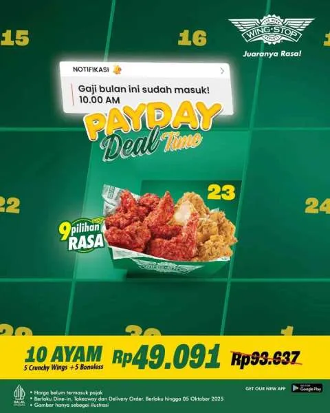 Promo Wingstop Payday Deal September 2025