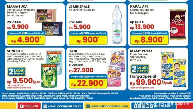 Promo Indomaret Weekend di Bulan Juli 2024, Mamy Poko dan Sunlight Beli 2 Lebih Hemat