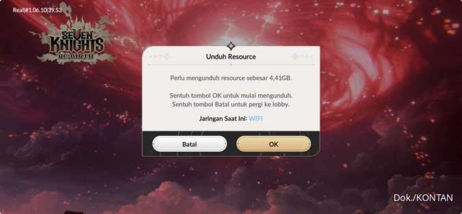 Ukuran download Seven Knight Re:BIRTH di iOS