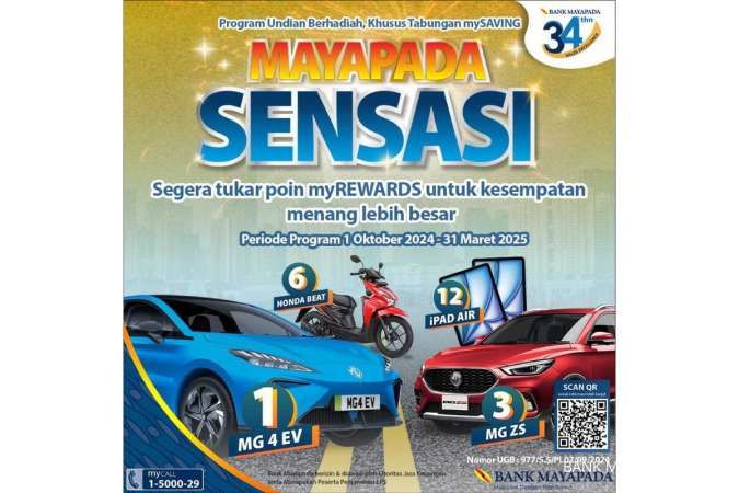 Dukung ESG, Bank Mayapada (MAYA) Tawarkan Pemenang Undian Mayapada Sensasi MG 4 EV