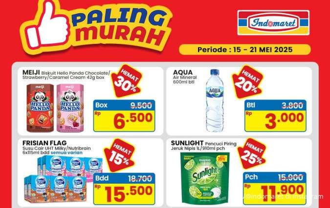 Promo Indomaret Weekend Paling Murah Bulan Mei 2025, Ada Promo Sunlight & Aqua 