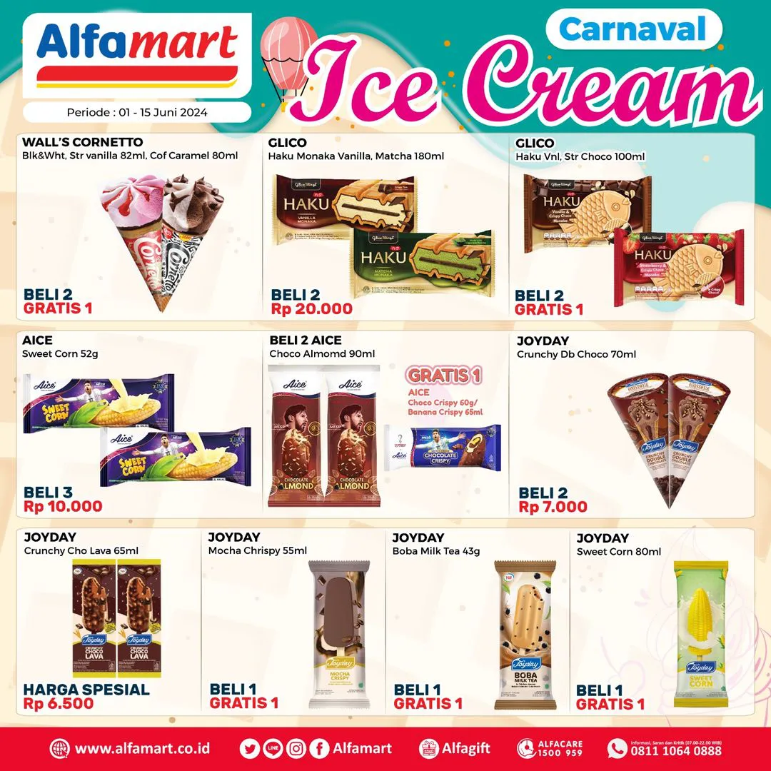 Promo Alfamart Carnaval Ice Cream Periode 1-15 Juni 2024