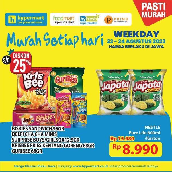 Katalog Harga Promo Hypermart Terbaru 22-24 Agustus 2023, Promo Diskon Weekday