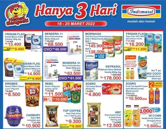 Promo Indomaret Hanya 3 Hari Periode 18-20 Maret 2022