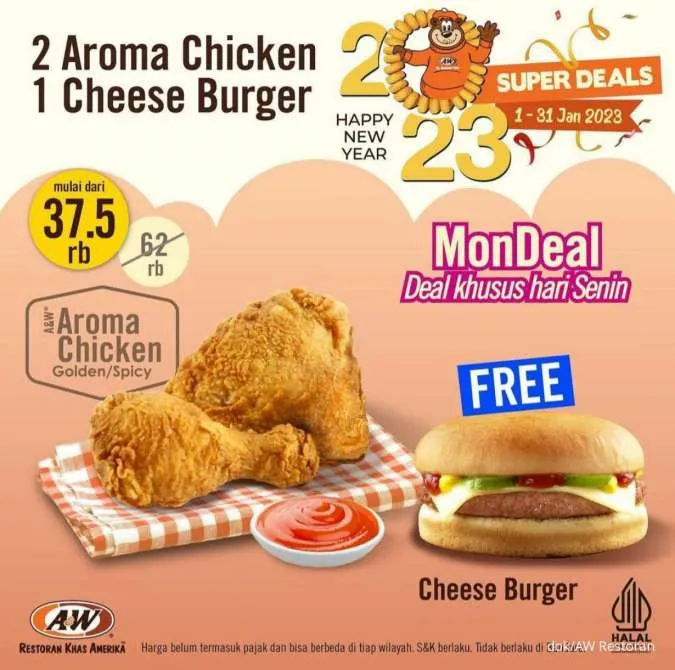 Promo AW Restoran hari ini 23 Januari 2023 Paket MonDeal