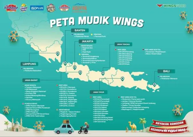 Catat! Ini Peta Jalur Mudik 2026 Disertai Lokasi Rehat dari Wings Food