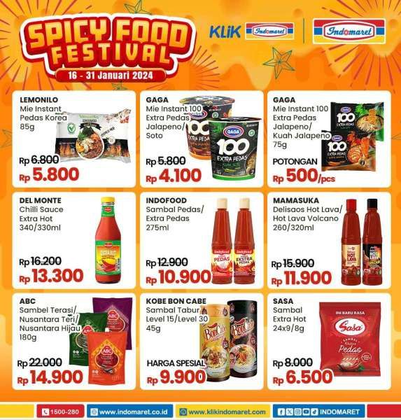 Promo Indomaret Terbaru Spicy Food Festival 16-31 Januari 2024