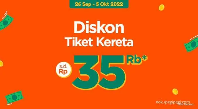 Promo Gajian PegiPegi s.d 5 Okt 2022, Nikmati Diskon Tiket Kereta s.d Rp35.000