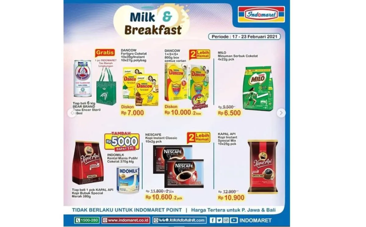 Promo Indomaret khusus food & beverages, periode 17-23 Februari 2021