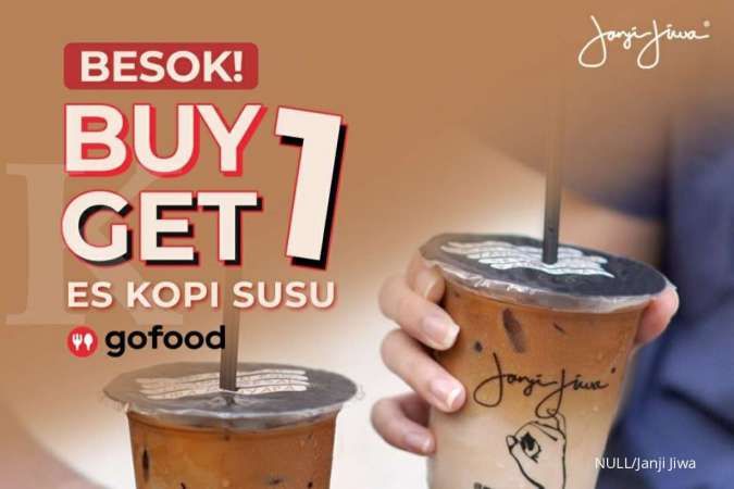 Besok! Promo Janji Jiwa 15 Oktober 2021, Buy 1 Get 1 Free Es Kopi Susu via GoFood