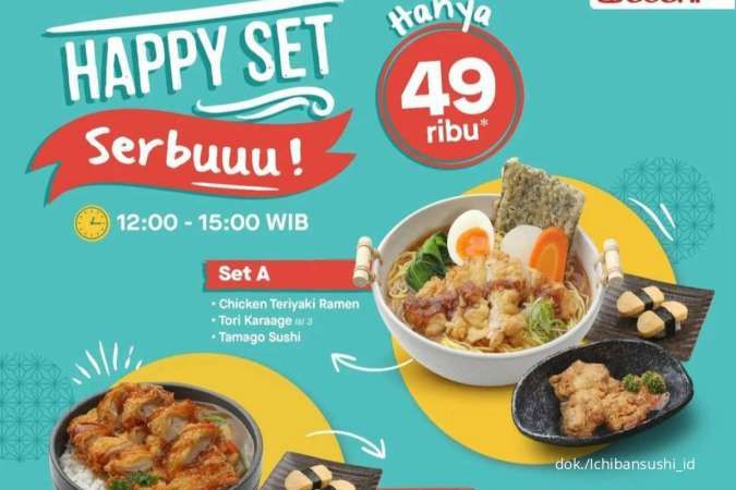 Promo Ichiban Sushi Oktober 2022, Paket Happy Set Isi 3 Menu Hanya Rp 49.000