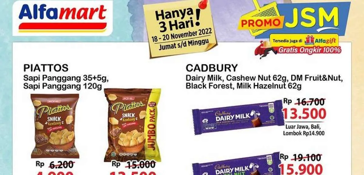 Harga Promo JSM Alfamart Sampai 20 November 2022, Potongan Harga untuk Camilan Lezat