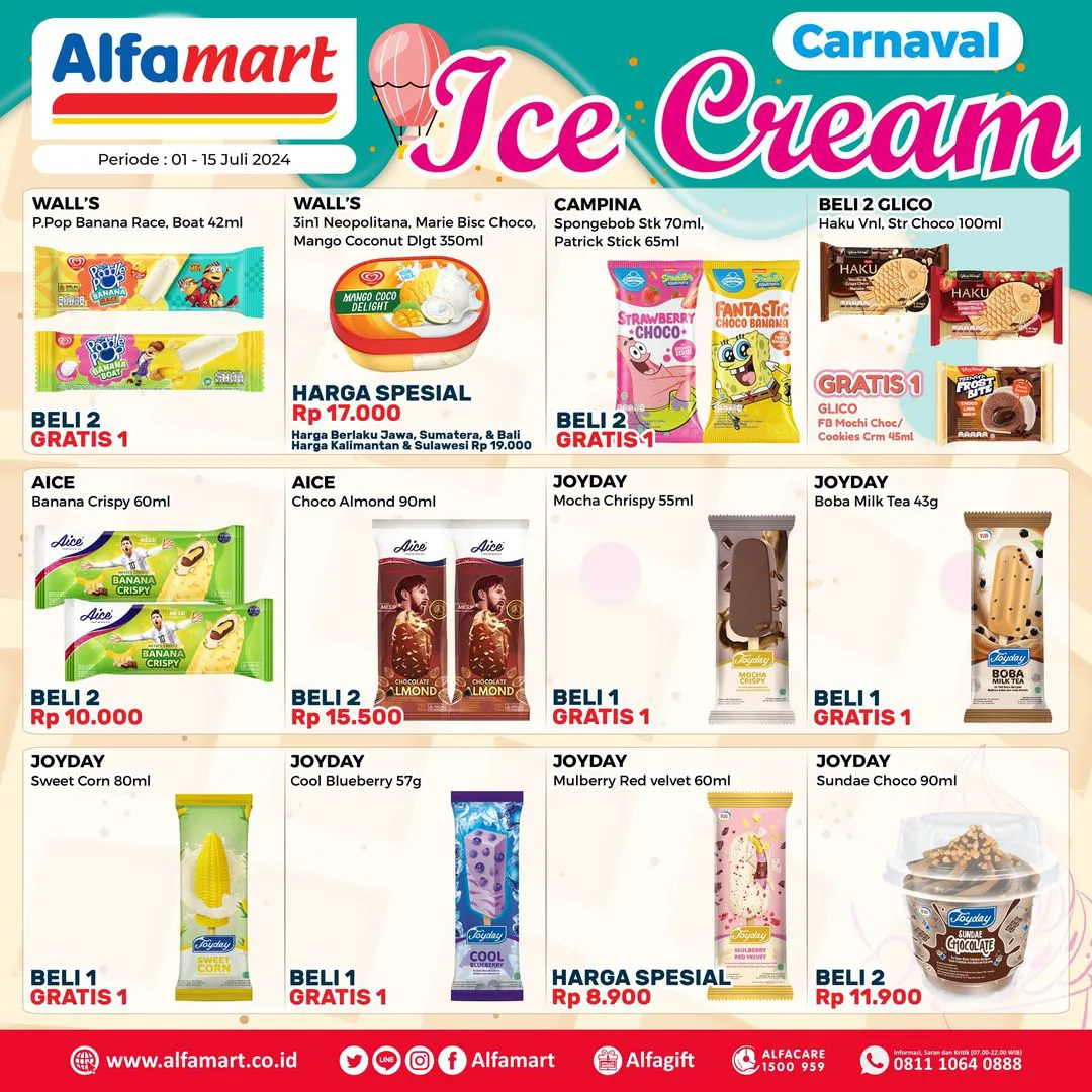 Promo Alfamart Carnaval Ice Cream Periode 1-15 Juli 2024