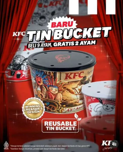 Whole Chicken Bucket KFC isi 9 pcs ayam goreng