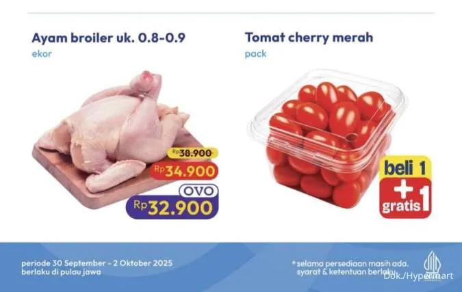 Promo Hypermart Weekday Periode 1-2 Oktober 2025, Beli 1 Gratis 1 Tomat Ceri-Sosis