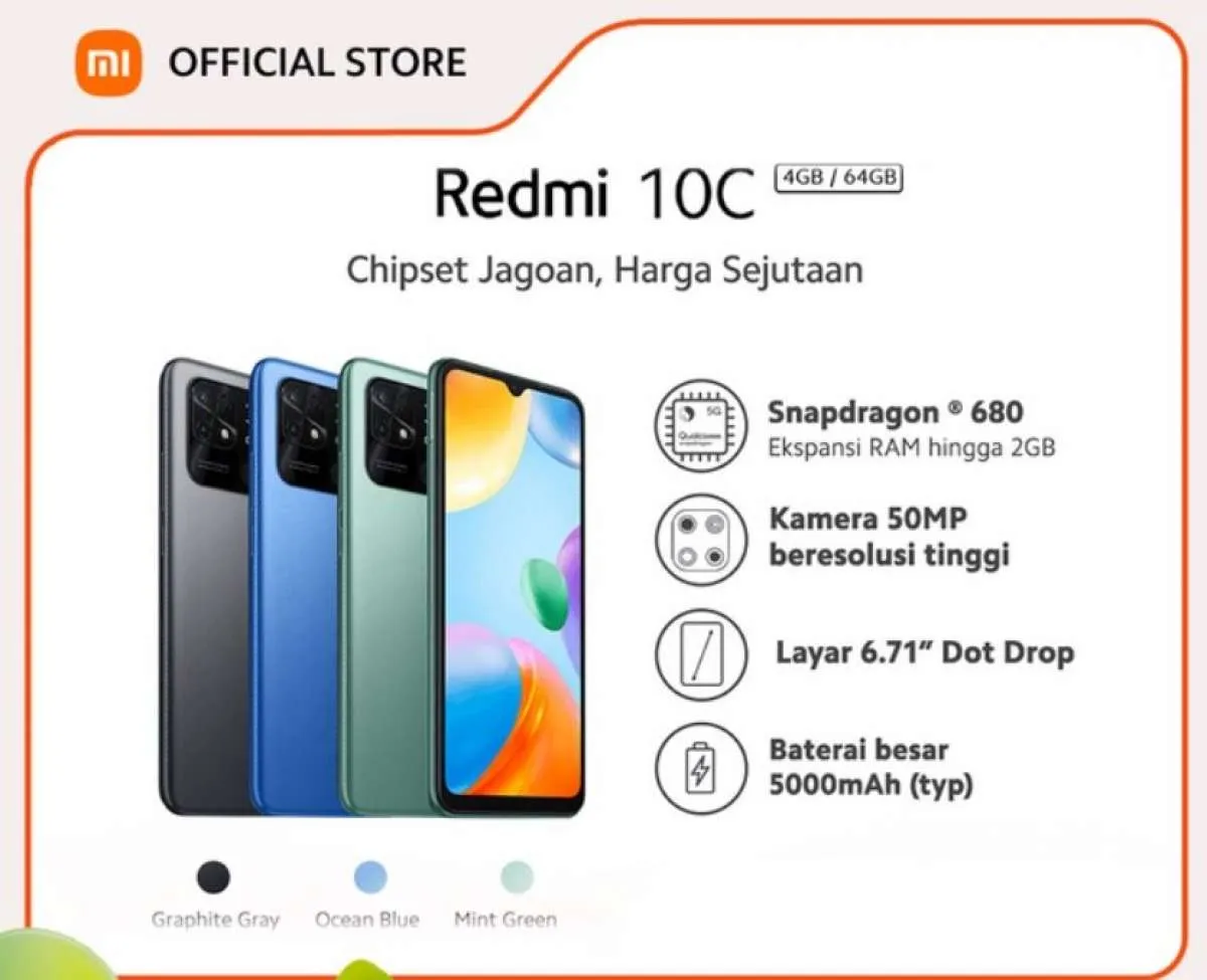 Daftar Harga HP Redmi 10C di Bulan Oktober 2022, HP Murah dengan Spek Mewah!