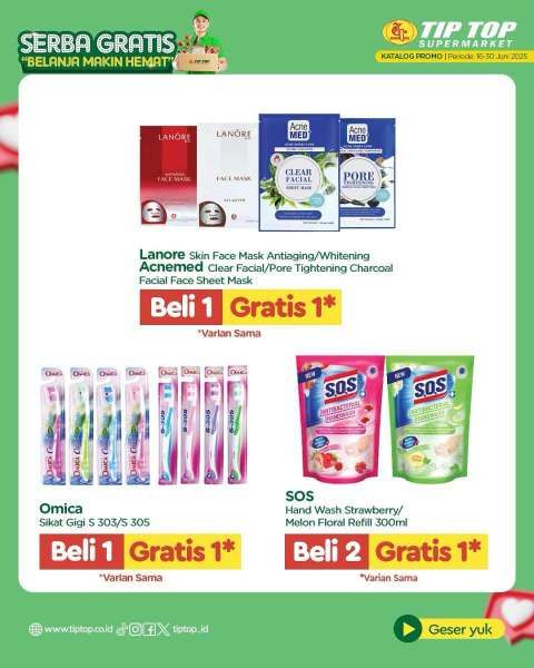 Promo Tip Top Serba Gratis 16-30 Juni 2025