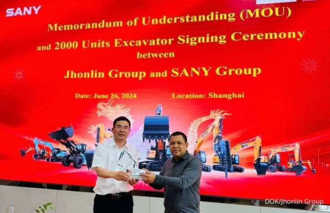 Jhonlin Group Teken MoU Pemesanan 2.000 Ekskavator dengan SANY Group