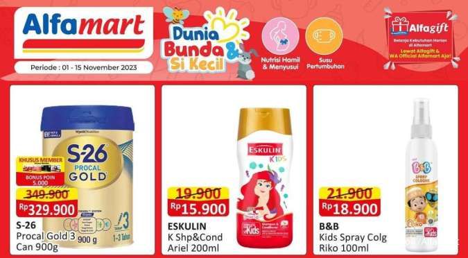 Promo Alfamart Terbaru 1-15 November 2023, Harga Spesial untuk Beragam Kebutuhan Anak