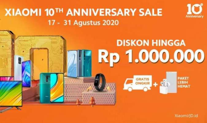Promo Xiaomi 10th Anniversary 17-31 Agustus 2020, mulai HP sampai smart TV