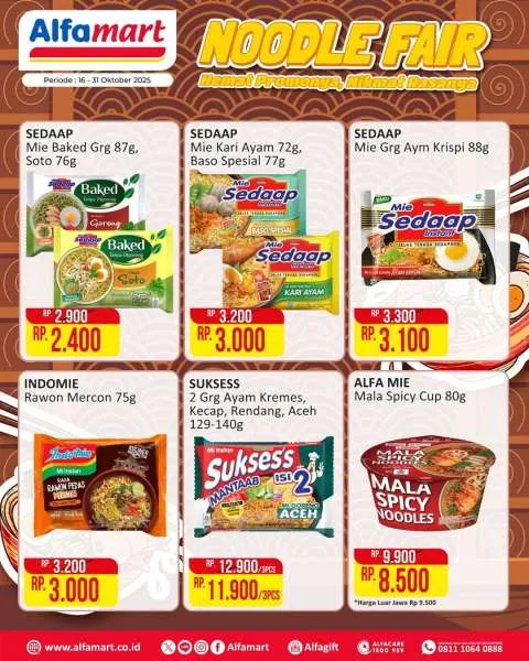 Promo Alfamart Noodle Fair Periode 16-31 Oktober 2025