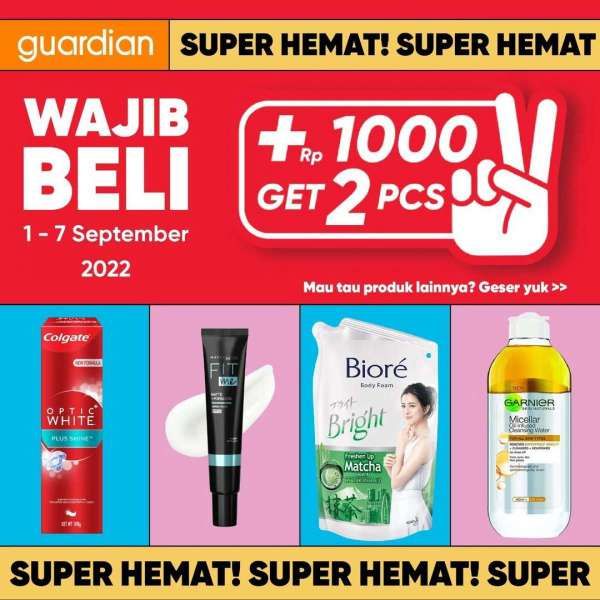 Promo Guardian 1-7 September 2022, Tambah Uang Rp 1.000 Dapat 2 Primer Maybelline