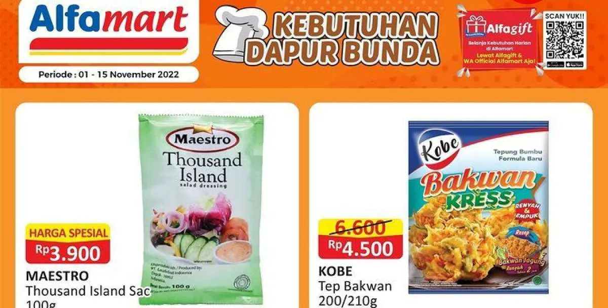 Promo Alfamart Hari Ini 7 November 2022 untuk Produk Kebutuhan Dapur Anda