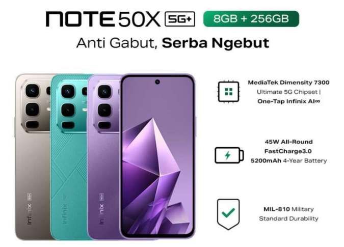 Infinix Note 50X 5G+: Cek Spesifikasi dan Harga Resminya di Indonesia