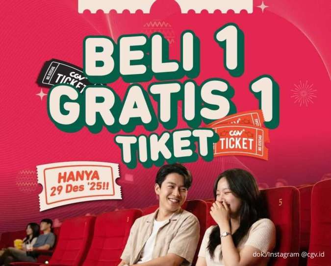 Cuma 29 Desember! Promo CGV Beli 1 Gratis 1 Tiket Online untuk Nonton Film Apa Saja 