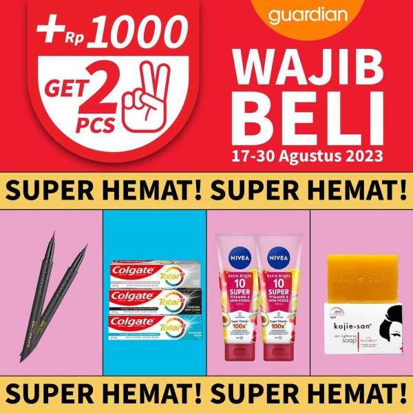 Promo Guardian Super Hemat 17-30 Agustus 2023, Tambah Rp1.000 Dapat 2 Sunscreen Spray