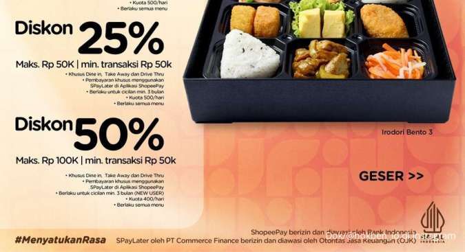 Promo HokBen di ShopeePay dan SPayLater 14 Juli 2025, Diskon Sampai 50%