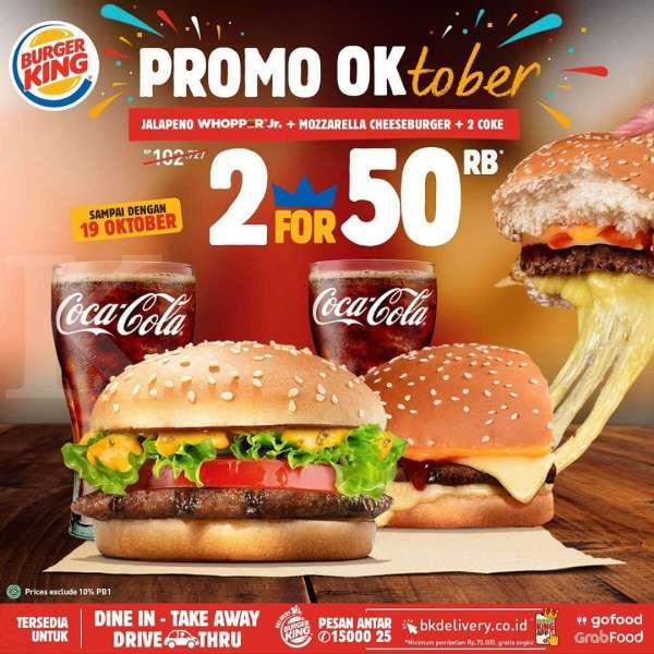 Promo <a href='https://madura.tribunnews.com/tag/burger-king' title='Burger King'>Burger King</a> OKtober 13-19 Oktober 2020 
