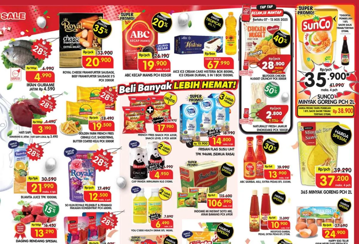 Promo Superindo Hari Ini 8-10 Agustus 2025, Aice Beli 1 Gratis 1 Tropical 1 Liter