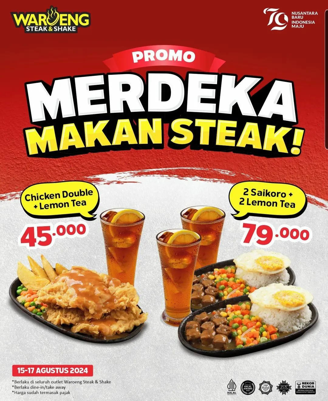 Promo Waroeng Steak Merdeka 15-17 Agustus 2024