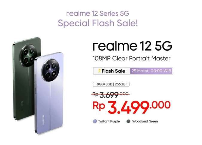 Resmi Hadir di Indonesia, Ini Spesikasi & Harga HP Realme 12 5G