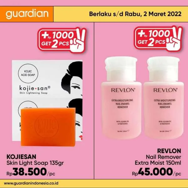 Promo Guardian +1000 Get 2 Pcs Periode 24 Februari-2 Maret 2022